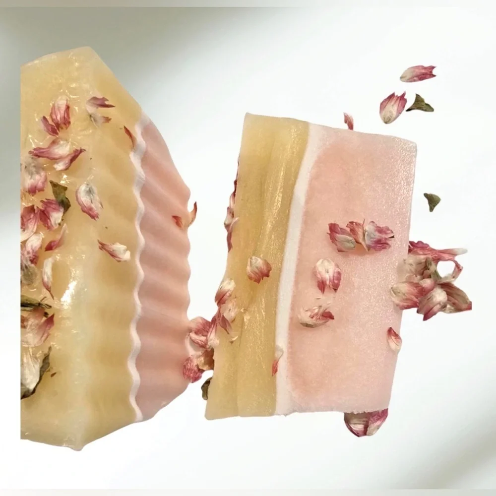 Florinda Beauty - Cherry Blossom Soap Pink and Cream Handmade Soap 4.5 oz NWT